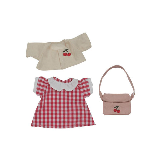 Olli Ella Cherry Gingham Outfit Set - Red